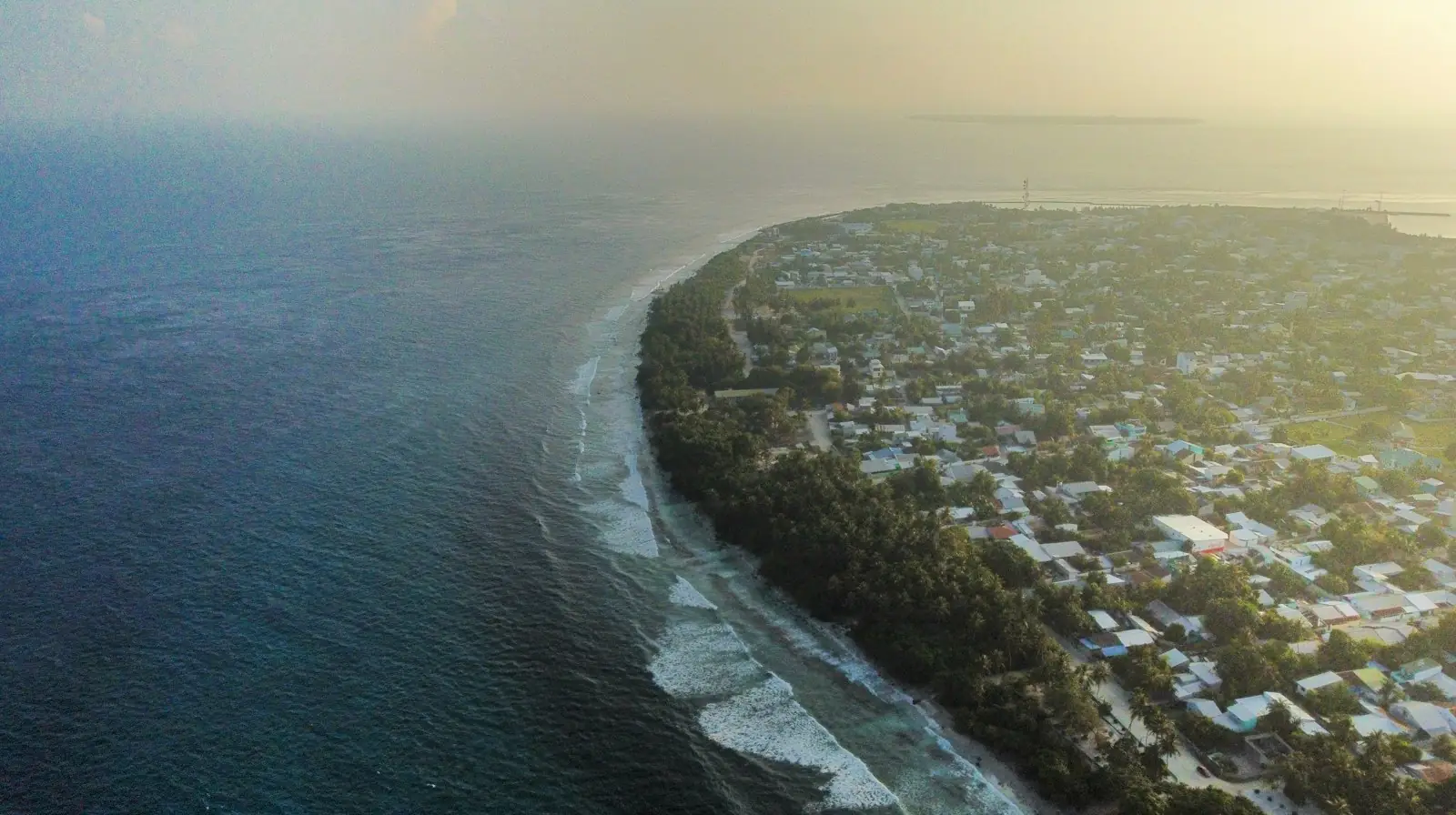 Aerial view of the coastline in southern Mentawai near Pagai Island