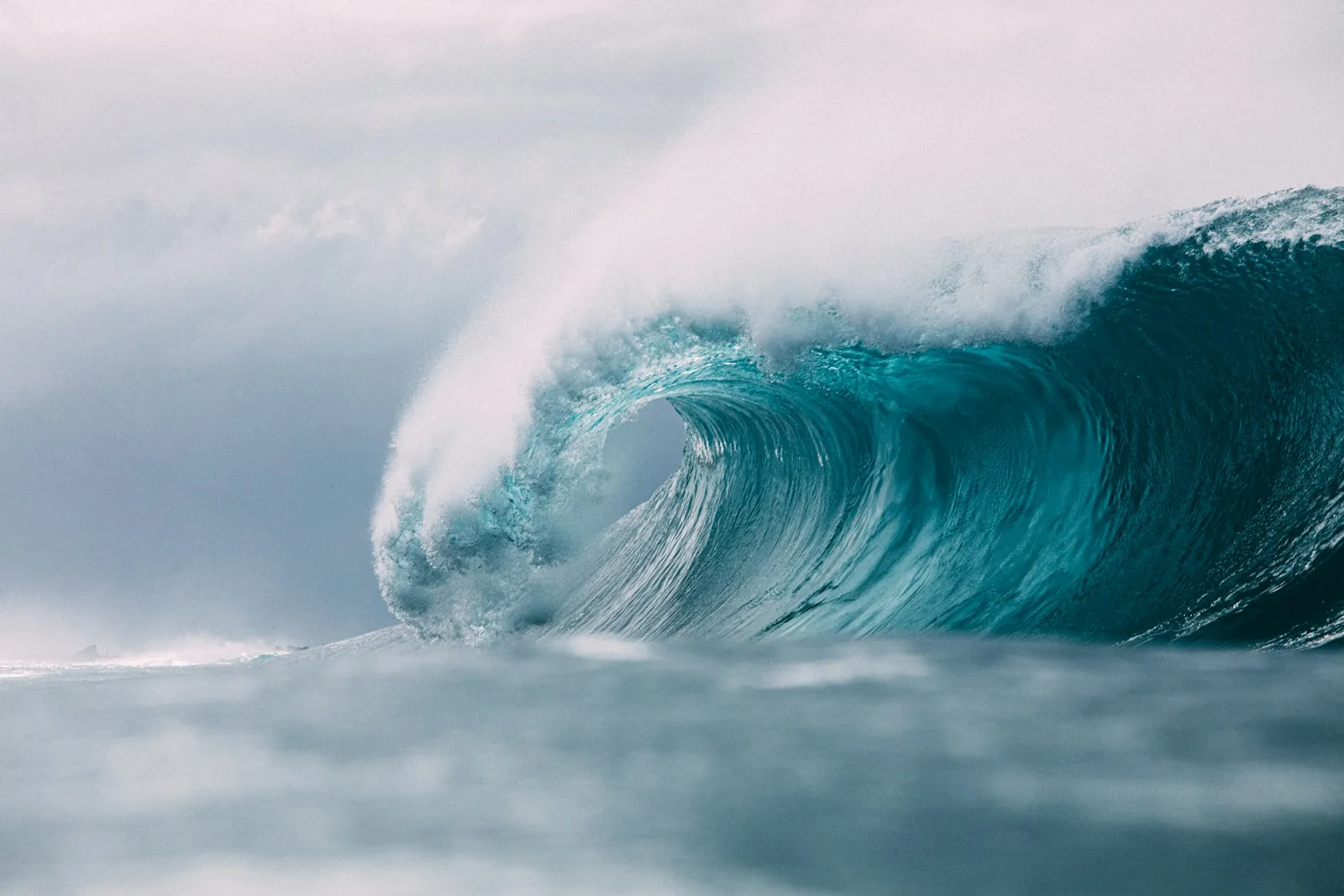 Perfect barreling wave at Macaronis surf break, Mentawai