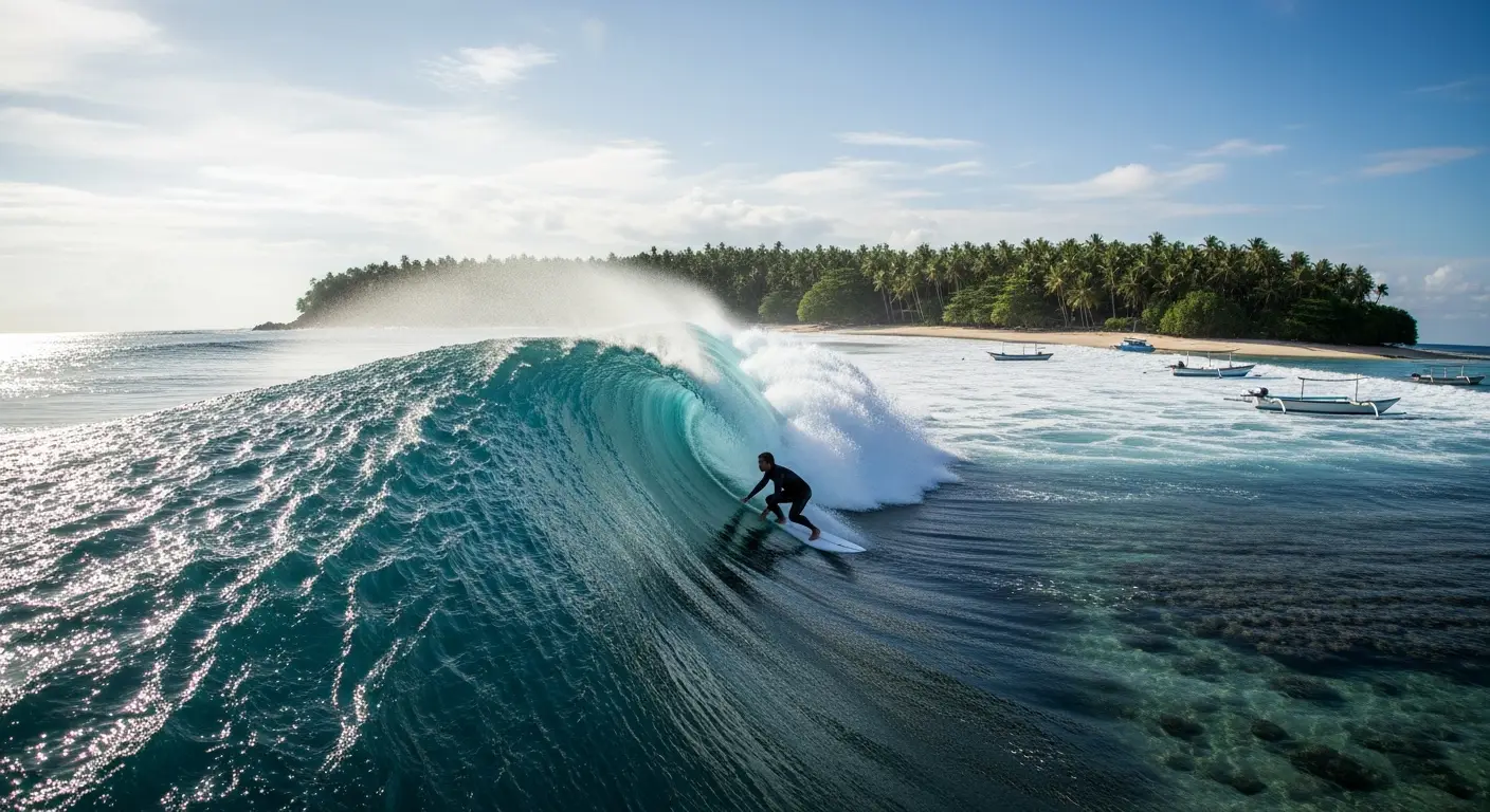 Lances Right surf break in Mentawai, a top destination for surfers seeking perfect waves.