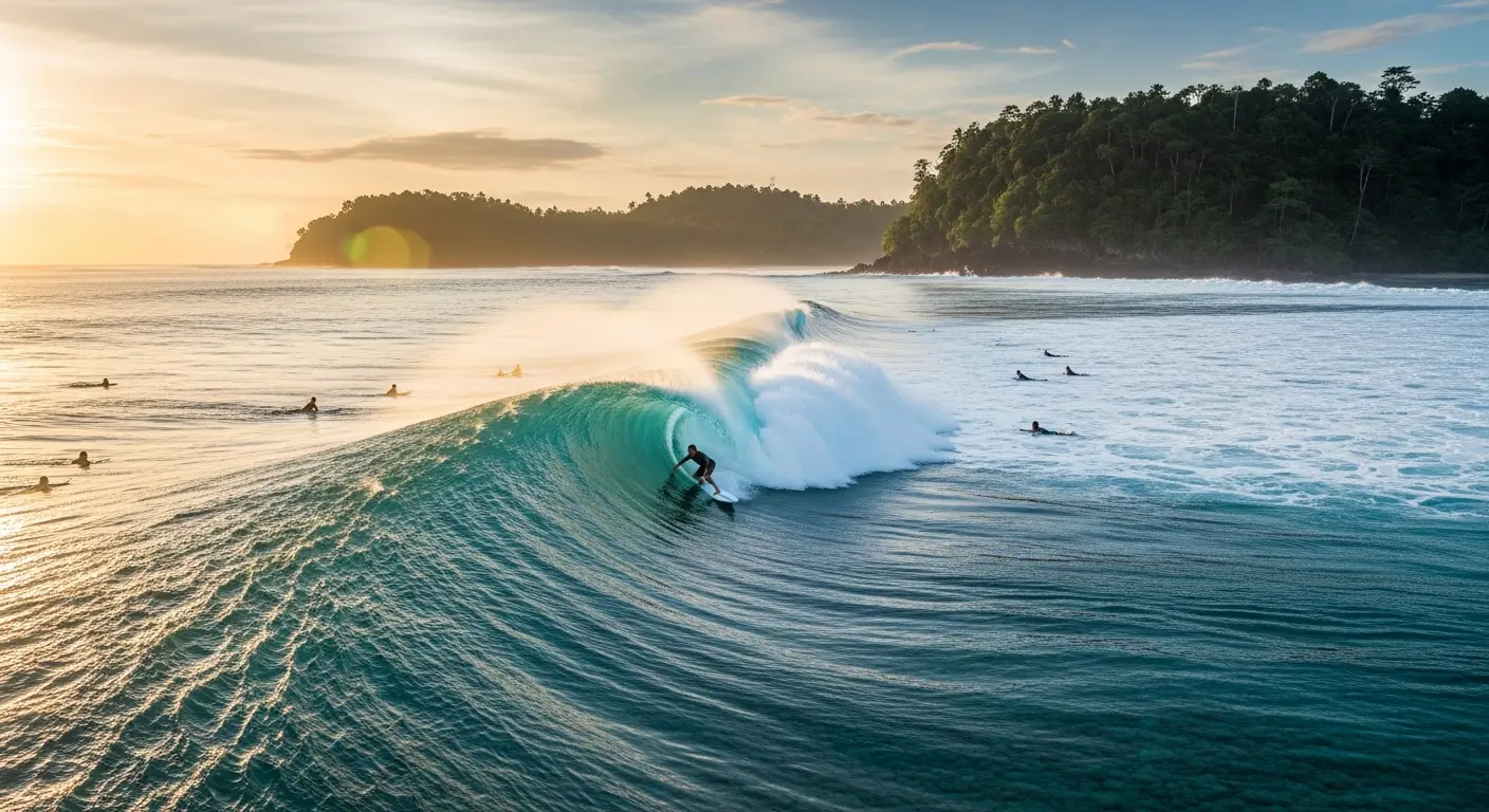 Mentawai Islands surf break showcasing perfect waves for an unforgettable surf holiday experience.